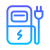 Icono vectorial de punto de carga para vehículos eléctricos